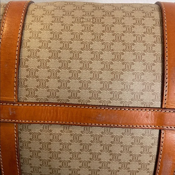 Celine Brown and Tan Monogram Boston Bag - Picture 8 of 13